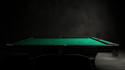 vertical shot of a pool table in a dark room