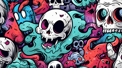 pattern with skull