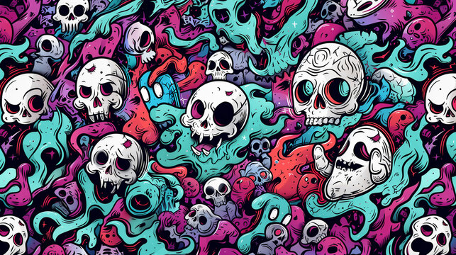 pattern with skull 3