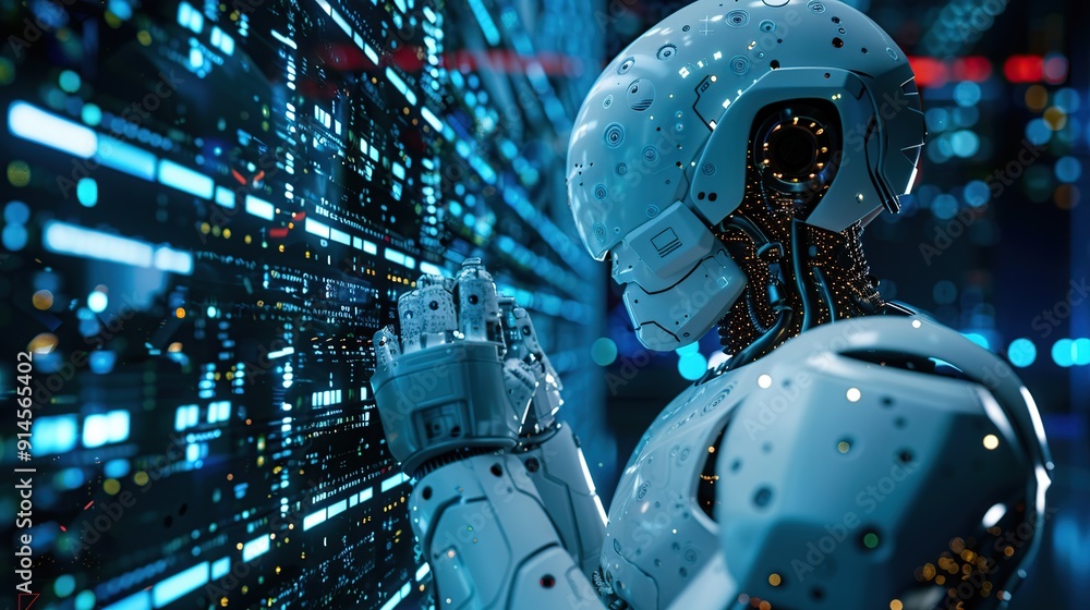 Poster artificial intelligence interacting with data