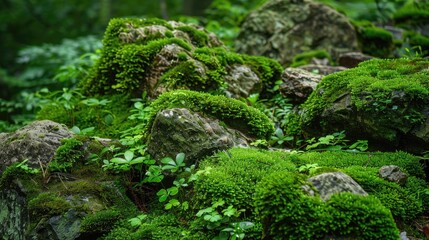 Obraz premium green moss on the stone