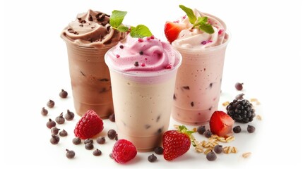 strawberry milkshake with mint