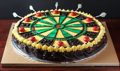 Obraz premium Dart board target made of cake