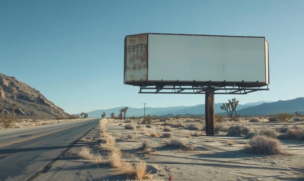 deserted highway billboard ideal for promotional content