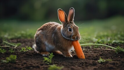 Fototapeta premium rabbit in the grass