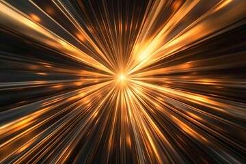 Obraz premium Dynamic burst of golden light radiated from the center, creating an energetic and vibrant visual effect