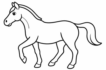 Coloring page for kids horse vector art illustration