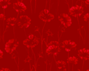 Gothic style seamless pattern with soft blurry poppies flowers. Halloween themed graphic print for clothing, fabric, wallpaper, home decor, wrapping paper