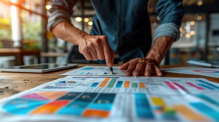 Obraz premium Businessman Analyzing Data Charts
