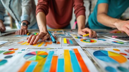 Business Analysis and Collaboration with colorful Charts