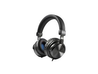 Close-up Audio Headphones on Transparent Background.