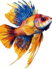 Fototapeta premium Watercolor Painting of a Colorful Fish