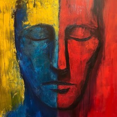 Abstract Portrait with Divided Face