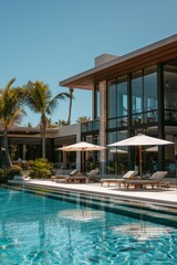 Luxury house with swimming pool.	
