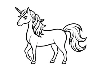 unicorn coloring page line art silhouette 