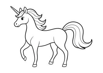 unicorn coloring page line art silhouette 