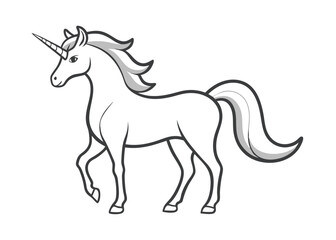 unicorn coloring page line art silhouette 