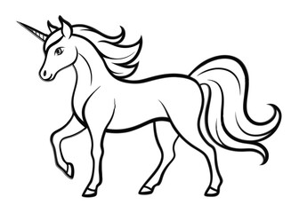 unicorn coloring page line art silhouette  © Tanvir