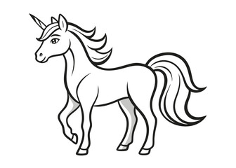 unicorn coloring page line art silhouette 