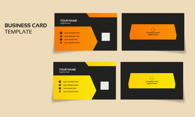 name card design with yellow , orange gradient