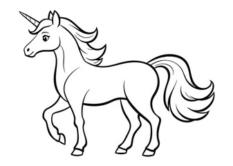 unicorn coloring page line art silhouette 