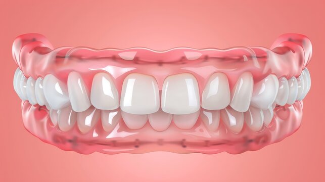 Flat design illustration of orthodontic braces for dental websites, ideal for educational use