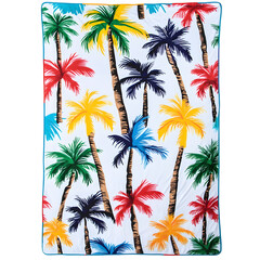 Obraz premium Colorful beach towel with palm tree pattern, cut out