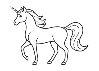 unicorn coloring page line art silhouette 
