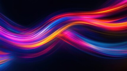 Obraz premium Abstract Image of Colorful Light Trails Captured in Motion Against a Dark Background