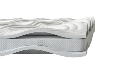 3D sheet mattress with air fabric on transparent background