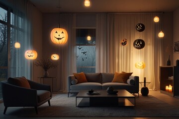 HALLOWEEN indoor decoration idea of pumpkin lantern