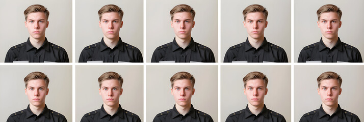 Obraz premium Precisely Composed Passport Photos for Official Identification and Documentation