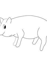 Funny Pig coloring pages, Pig coloring pages, Animal Coloring page Funny Pig coloring page Design for Kids Children preschool stock vector style illustration