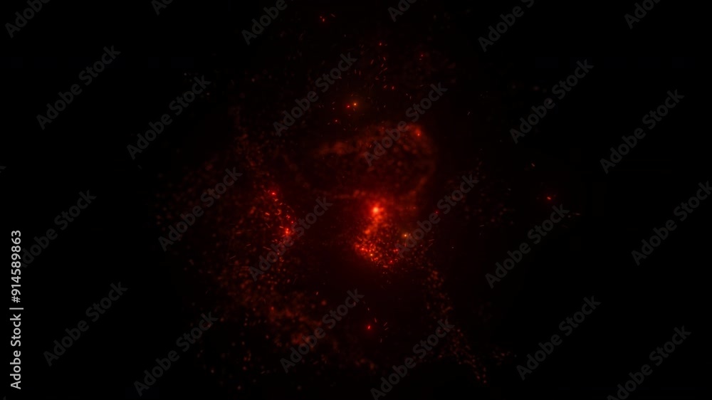 Wall mural blinking particles turbulent vortex motion. swirl sparkles explosion background