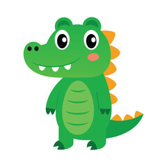 Naklejka premium Adorable Cartoon Crocodile Illustration for Kids