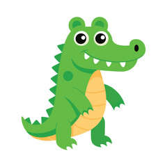 Adorable Cartoon Crocodile Illustration for Kids