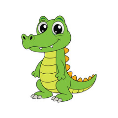 Adorable Cartoon Crocodile Illustration for Kids