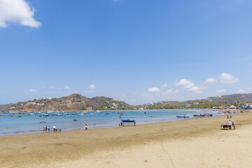 Beatuiful bay and beech of San Juan del Sur coastal town on the Pacific Ocean in the Rivas department in southwest Nicaragua.