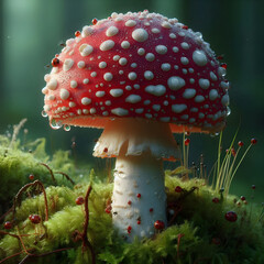 a mushroom in the forest, generated by AI
