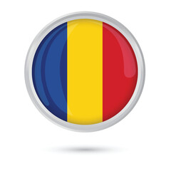 Fototapeta premium Round Romanian Flag original colors, High-Quality vector Illustration for Patriotic Projects and Educational Use, Red, Yellow, Blue Tricolor isolated on white background Great Union Day 1st December