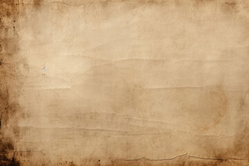 Processed collage of ancient scroll sheet of brown aged paper texture. Background for banner