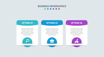 Obraz premium Horizontal progress bar featuring 3 arrow-shaped elements, symbolizing three six stages of business strategy and progression. Clean timeline infographic design template. Vector for presentation