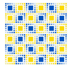 background, wallpaper with a pattern with squares continuously in the colors blue and yellow, square, vector graphic, EPS, germany