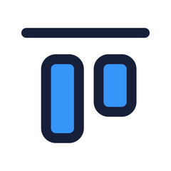 align top flat line icon