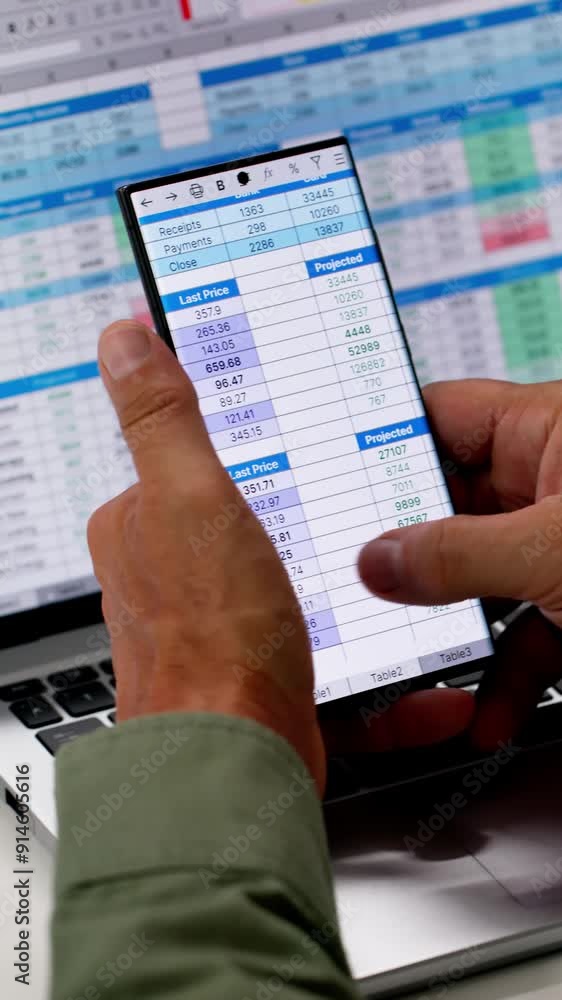 Aufkleber Spreadsheet Data Analyst Using Computer Software