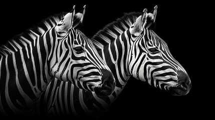 Fototapeta premium two zebras turned heads opposite