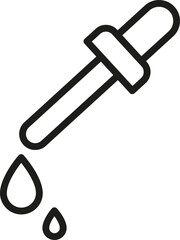 Dropper icon. Hygiene symbol. Linear style.