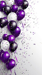 Birthday Balloons and Confetti Background