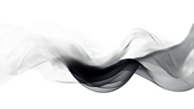 Dynamic black and white abstract wave design with fluid curves