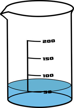 recommend clip art: Fifty or 50 milliliters ( mL ) Liquid in Laboratory Beaker